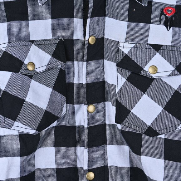RIDERACT® Men Motorcycle Shirt Black And White Checked Shirt Bike Riding Shirt